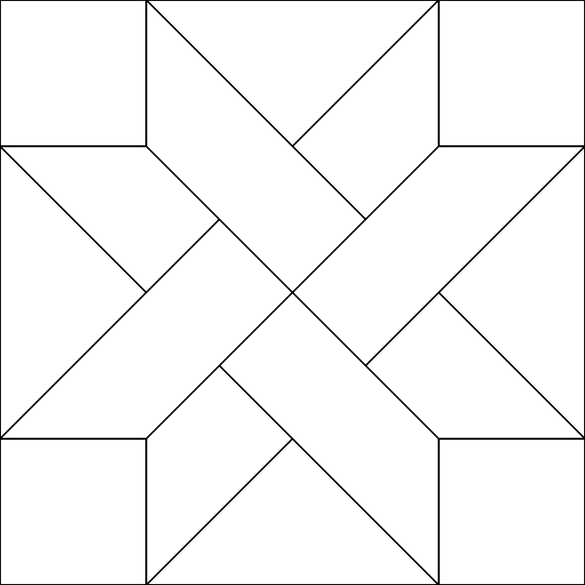 Pattern 21, Woven Star barn quilt pattern thumbnail